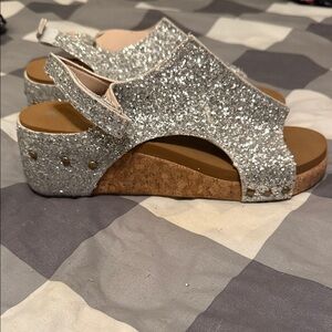 Silver Glitter Sandals